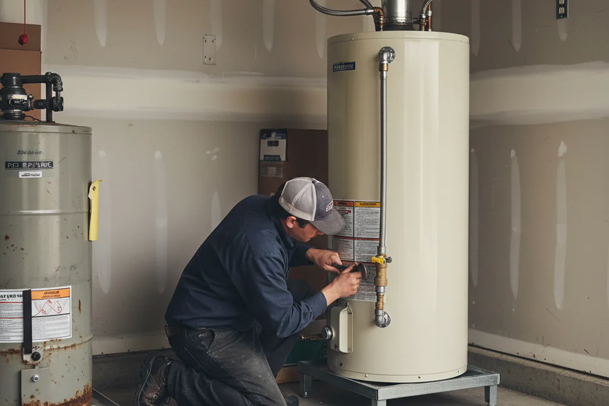 Water heater and shutoff valve replacement in Battle Creek